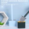 SKY BOX HEAVEN Silicone Antibacterial Bristles Toilet Brush with Holder Set - Deep-Cleaning No-Slip Long Plastic Handle Quick Drying Flexible Bristles Brush Clean Toilet Corner Easily (Multicolor) view 3