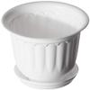 Shree Parshva NATURE WITH BEAUTY Plastic Jasmine Pot with Bottom Tray Set (10-inch, White), 3 Pieces view 1