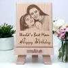 GFTBX Worlds Best Mom Customized Engraved Photo Frame for Mother Birthday (5x4 Inches, Wood), Tabletop Rectangular view 3