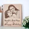 GFTBX Worlds Best Mom Customized Engraved Photo Frame for Mother Birthday (5x4 Inches, Wood), Tabletop Rectangular view 4