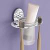 Plantex 304 Grade Stainless Steel Tumbler Holder Stand with Space for Toothbrush Holder/Bathroom Accessories - Olive (Chrome) view 1