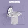 Plantex 304 Grade Stainless Steel Tumbler Holder Stand with Space for Toothbrush Holder/Bathroom Accessories - Olive (Chrome) view 4
