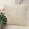 COTTONCUBE 17x17 inch Cushion Cover Macrame Throw Pillow Macrame Pillow Handmade Knit Pillowcases Floor Cushion Large Size Cushion Pillow Cover of Cotton Sofa Cushion Cover Barfee 1 pc view 2