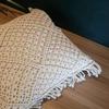 COTTONCUBE 17x17 inch Cushion Cover Macrame Throw Pillow Macrame Pillow Handmade Knit Pillowcases Floor Cushion Large Size Cushion Pillow Cover of Cotton Sofa Cushion Cover Barfee 1 pc view 4