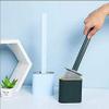 Heria Silicon Toilet Brush with Slim Holder Silicone Flex Toilet Brush Anti-drip Set Toilet Bowl Cleaner Brush, No-Slip Long Handle Soft Silicone Bristle Clean Toilet Corner Easily, Wall Mounting, Multi Color view 2