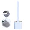 Heria Silicon Toilet Brush with Slim Holder Silicone Flex Toilet Brush Anti-drip Set Toilet Bowl Cleaner Brush, No-Slip Long Handle Soft Silicone Bristle Clean Toilet Corner Easily, Wall Mounting, Multi Color view 4