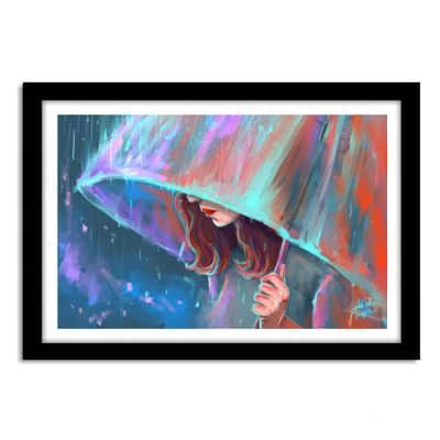 Good Hope - Attractive Umbrella Girl Art Framed Poster for Wall Decoration, Room & Office (10 Inch X 13 Inch, Framed) Multicolor