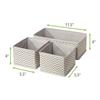 Unyks Star Foldable Cloth Storage Box Closet Dresser Drawer Organizer Cube Basket Bins Containers Divider with Drawers for Underwear, Bras, Socks, Ties, Scarves (Set of 3 - Grey Wave) view 2