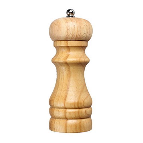 Vroxy Salt & Spice Storage Mixer Grinder Wood Spice Mill Grinder Wooden Traditional Pepper Mill Grinder Muller, Salt and Spice Grinder Mixer (Small - 6 Inch)
