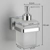 KANJAL Premium Wall Mounted Liquid Soap Dispenser - 304 Stainless Steel Rustproof Holder with Frosted Square Glass Bottle for Bathroom & Kitchen (Chrome Finish) view 2