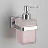 KANJAL Premium Wall Mounted Liquid Soap Dispenser - 304 Stainless Steel Rustproof Holder with Frosted Square Glass Bottle for Bathroom & Kitchen (Chrome Finish) view 3
