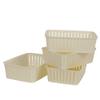 Cutting EDGE Basket Small Plastic Storage Organizer Durable with Handles for Kitchen, Wardrobe, Bathroom, Office  Multipurpose for Clothes, Toys, Stationery (Set of 4, White) view 1