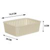 Cutting EDGE Basket Small Plastic Storage Organizer Durable with Handles for Kitchen, Wardrobe, Bathroom, Office  Multipurpose for Clothes, Toys, Stationery (Set of 4, White) view 2