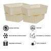 Cutting EDGE Basket Small Plastic Storage Organizer Durable with Handles for Kitchen, Wardrobe, Bathroom, Office  Multipurpose for Clothes, Toys, Stationery (Set of 4, White) view 3