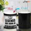 FirseBUY Magic Mug for Boys or Men - Legends are Born in February Ceramic Coffee Mug 11 Oz (Black) view 3