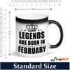 FirseBUY Magic Mug for Boys or Men - Legends are Born in February Ceramic Coffee Mug 11 Oz (Black) view 4
