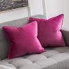 Khooti Decorative Velvet Square Cushion Cover Throw Pillow Cover for Living Room Couch Diwan Single Seater Sofa, Colourful Modern Small 24 x 24 Inches / 60 x 60 cm (Colour - Pink)(Set of 1 Piece) C2 view 1