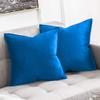 Khooti Decorative Velvet Square Cushion Cover Throw pillow cover for Living Room Couch Diwan single seater Sofa , Colourful Modern Small 24 x 24 Inches / 60 x 60 cm (Colour - Bondi Blue)(Set of 1 piece) C2 view 1