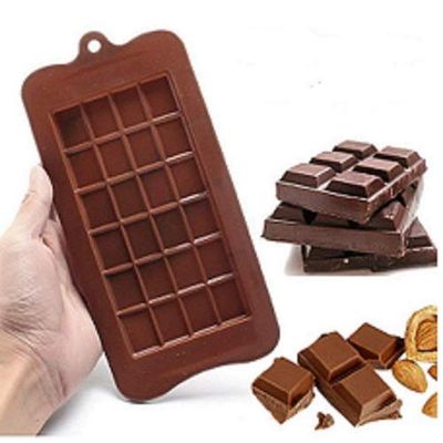 TruVeli Silicon Bar Chocolate Baking Mould of 24-Cavity Silicone Molds for Baking,Molds for Homemade Caramel, Hard Candy, Chocolate, Keto Fat Bombs, Peanut Butter Fudge, Gummy, Set of 4