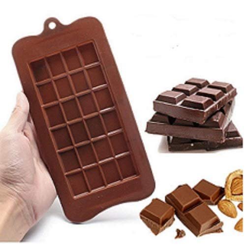 TruVeli Silicon Bar Chocolate Baking Mould of 24-Cavity Silicone Molds for Baking,Molds for Homemade Caramel, Hard Candy, Chocolate, Keto Fat Bombs, Peanut Butter Fudge, Gummy, Set of 4