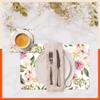 Bathla Table Mats - Set of 6-45cm x 30cm PVC Table Placemats & Coasters for Home Dining Table | Multipurpose, Heat-Resistant, Waterproof & Washable | Matworks (Peony) view 2