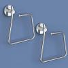 Plantex Stainless Steel Towel Ring for Bathroom/Napkin-Towel Hanger/Wash Basin/Bathroom Accessories - (Chrome-Rectangle) - Pack of 2 view 1
