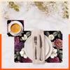 Bathla Table Mats - Set of 6-45cm x 30cm PVC Table Placemats & Coasters for Home Dining Table | Multipurpose, Heat-Resistant, Waterproof & Washable | Matworks (Camellia) view 2