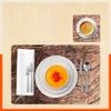 Bathla Table Mats - Set of 6-45cm x 30cm PVC Table Placemats & Coasters for Home Dining Table | Multipurpose, Heat-Resistant, Waterproof & Washable | Matworks (Walnut) view 2