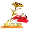 Artificial Rose for Rose Day Valentine's Day Golden Rose with Love Stand and Heart Box view 1