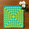 RR RITIKA Square wool Crochet Handmade Table Mat (33 cm, Sky Blue & Lemon) view 1