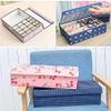 Vaoza Innerwear Organizer 16+1 Compartment Non-Smell Non Woven Foldable Fabric Storage Box for Closet (Sky Blue Flower) view 3