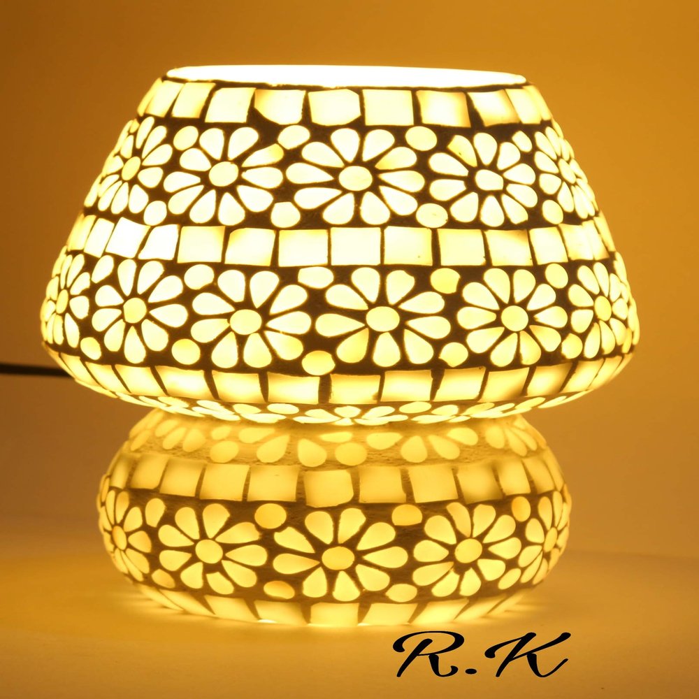 Rk Lighting House Table Lamp, Mashroom , Dome Shapped B22 Holder Table Lamp (White)Pack of 1
