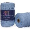 DK Craft Touch Twisted Macrame Pure Cotton Cord for Macrame DIY and Other Projects (Ice Blue, 4mm Single Strand Ropes) view 1
