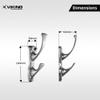 Viking. Wall Mounted Robe Hook (Double) -Durable material Zamak Construction - Polished CP,Heavy Duty Door Hanger Towel Robe Clothes Cabinet Closet Sponges Wall Hook for Bathroom Bedroom Kitchen Hotel view 2