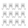 SEMITO Premium Wall Hooks, 10kg(MAX) Heavy Duty Self Adhesive Hooks, Nail Free Transparent Seamless Hooks, Waterproof Oilproof, Suitable for Bathroom Kitchen Reusable Utility Hooks (12, Double Hook) view 1