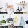 ZAVASIKA 9Pcs Stainless Steel Wall Hangers, Bath Towel Double Hook, Self Adhesive Hooks Stick On Wall Hanging Door Clothes Holder Utility Hanging Hooks Storage (Transparent) (9, Double Hook) view 4