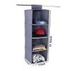 SHREY CREATION 4-Shelf Closet Hanging Organizer  Durable Non-Woven Fabric Wardrobe Storage Hanger with Engineered Wood (Grey) view 2