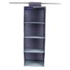 SHREY CREATION 4-Shelf Closet Hanging Organizer  Durable Non-Woven Fabric Wardrobe Storage Hanger with Engineered Wood (Grey) view 3