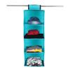 SHREY CREATION 4-Shelf Hanging Closet Organizer for Wardrobe  Non-Woven Fabric Storage Hanger with Engineered Wood Shelves for Clothes & Accessories- (R Green) view 1