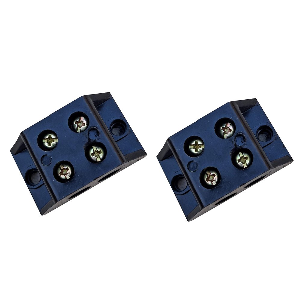 PGSA2Z Control Panel 30A 2 Way Bakelite Connector Strip Double Row Barrier Black Terminal.