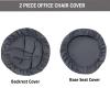 HOTKEI Dark Gray 2 Piece Pack of 1 Office Chair Cover 200GSM Fabric Stretchable Elastic Removable Washable Office Computer Desk Executive Rotating Chair Seat Covers Slipcover Protector view 4