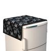 Factcore Solid Fridge Cover for Top with 6 Pockets (21 X 39 Inches) (Black Leaf) view 1
