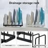 Crafties Art Metal Dish Plate Storage Rack Kitchen Storage Cabinet Organizer Pot Lid Holder Multifunctional Dying Display Rack for Pad Pans Pots, Bakeware, Trays, Cutting Boards (Black) view 2