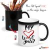 FirseBUY Romantic Quotes - My Heart is Yours Love Printed Ceramic Magic Mug Gift for Girlfriend Boyfriend Husband Wife, Black 325 ml view 2