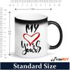 FirseBUY Romantic Quotes - My Heart is Yours Love Printed Ceramic Magic Mug Gift for Girlfriend Boyfriend Husband Wife, Black 325 ml view 4