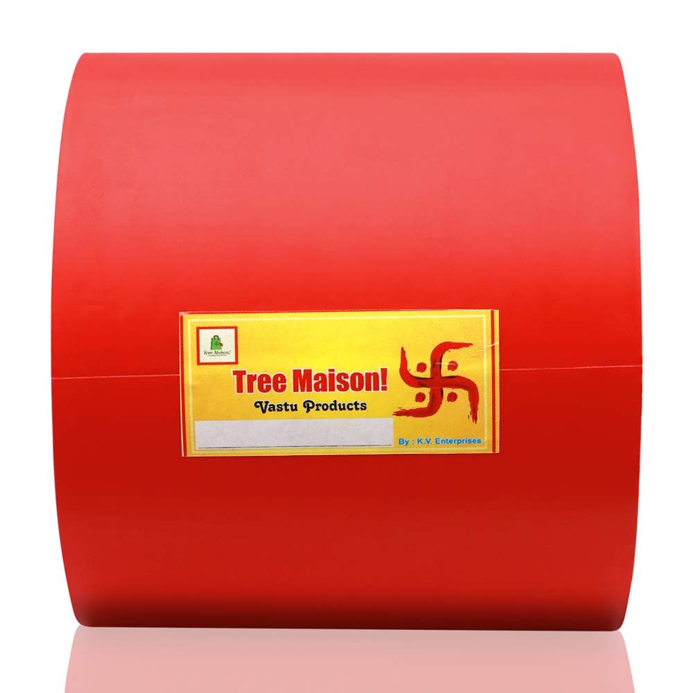 Treemaison Vastu Red Tape | Size - 4 Inch (96 mm) Approx | Length- 20 Meter (Approx) | Vastu Tape Remedy for Toilet | Vastu Tape for Main Door Entrance | Vastu Tape for Negative Entrance | Pack of 1
