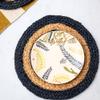 JASMEY HOMES Set of 2 Dining Table Mat 30cm Round Mat - Blue (Double Ring) | Used as Centre Table dcor placemat/House Warming Gifts for New Home view 1