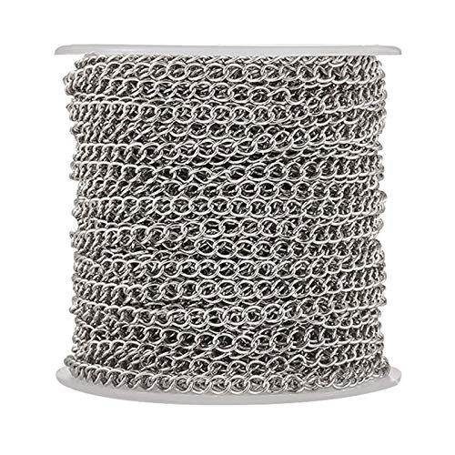 CRAFTS HAVELI Jewellery Chain for DIY Jewelry Making 3mm Silver Metal Chain, 10 Meter Length for Necklaces, Earrings & Craft Accessories