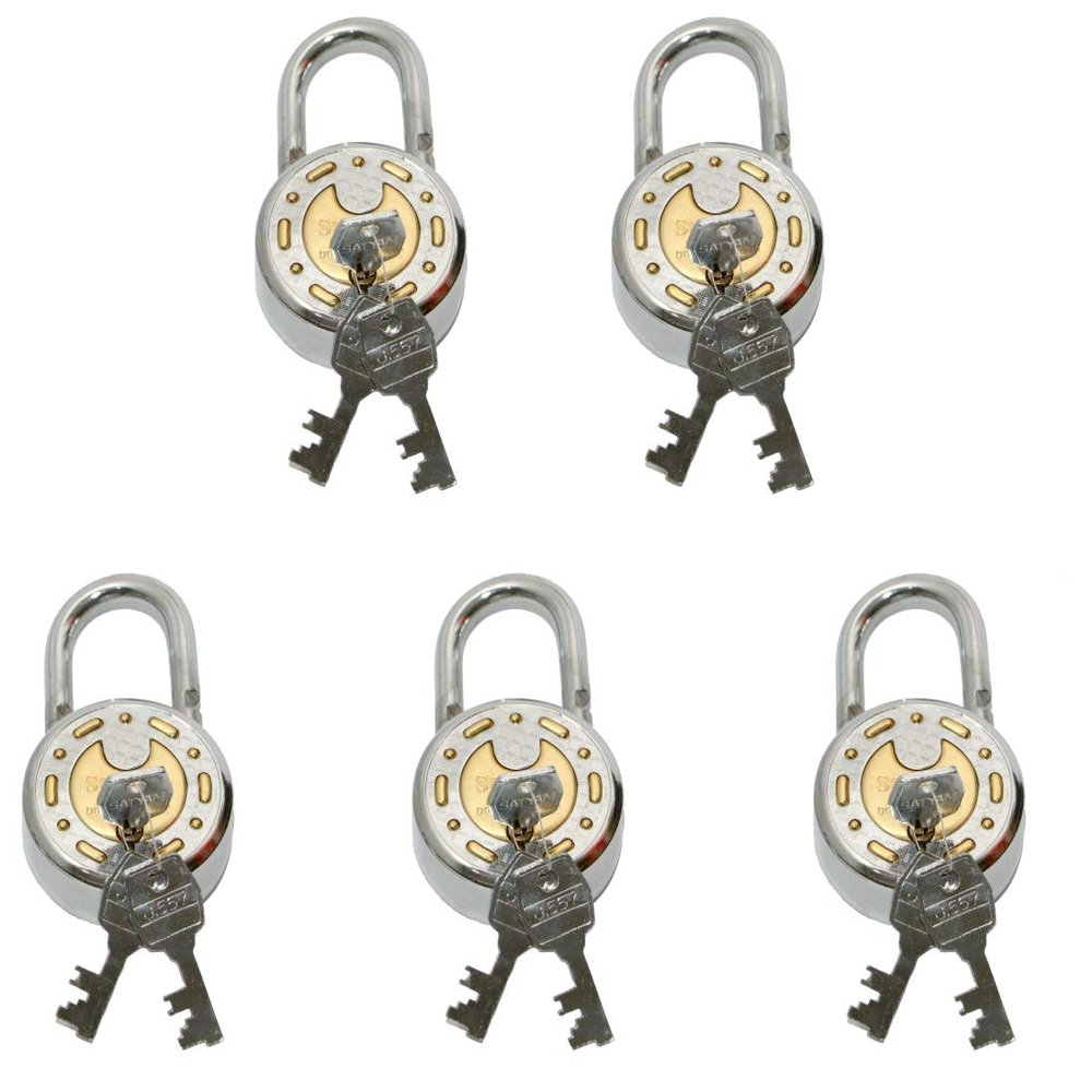 Satyam Active 65MM-8 Levers- 3 Keys Hardened Shackle Padlock-5pc