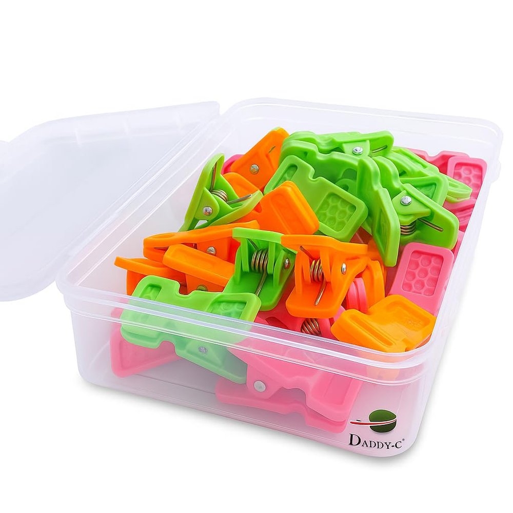 DADDY-G Heavy Duty Cloth Clips for Drying | Extra Strong Plastic Clothes Pegs | Rust-Free, Windproof Clips for Indoor & Outdoor Use (Multicolour, 10cm)